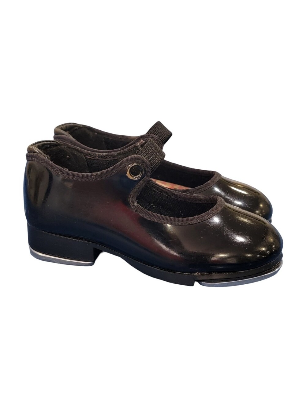 Capezio Tele Tone Black Patent Mary Jane Tap Shoes Toddler Size 6.5